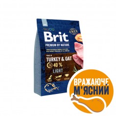 Сухой корм для собак с избыточным весом Brit Premium (Брит Премиум)  Dog Light  3 кг с индейкой