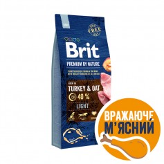 Сухий корм для собак з надмірною вагою Brit Premium (Брит Преміум) Dog Light 15 кг з індичкою