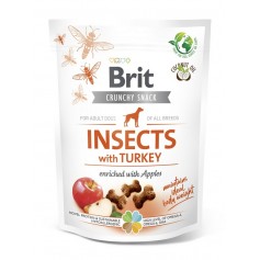 Ласощі для собак Brit Care Dog Crunchy Cracker Insects with Turkey для підтримки ваги, комахи, індичка та яблуко, 200 г