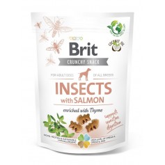 Ласощі для собак Brit Care Dog Crunchy Cracker Insects with Salmon для чутливого травлення, комахи, лосось і чебрець, 200 г