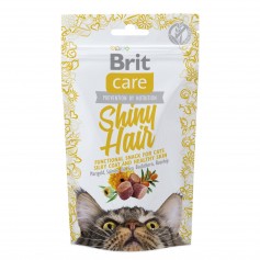 Функціональні ласощі для блискучої щерсті котів Brit Care (Брит Кеа) Shiny Hair з лососем 50г