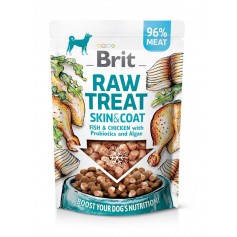 Ласощі для собак Brit Raw Treat freeze-dried Skin and Coat для шкіри та шерсті, риба і курка, 40 г